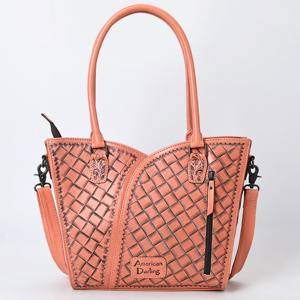 American Darling Western Tote Bag, Hand Tooled Genuine Leather, Floral Carved Design, Premium Craftsmanship & Everyday Carry