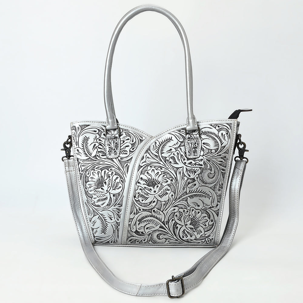 American Darling Western Tote Bag, Hand Tooled Genuine Leather, Floral Carved Design, Premium Craftsmanship & Everyday Carry