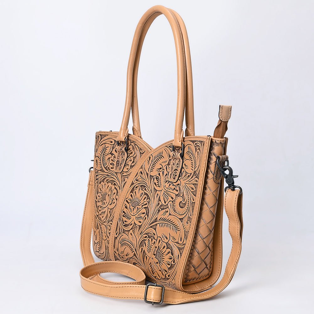 Tote Hand Tooled Genuine Leather