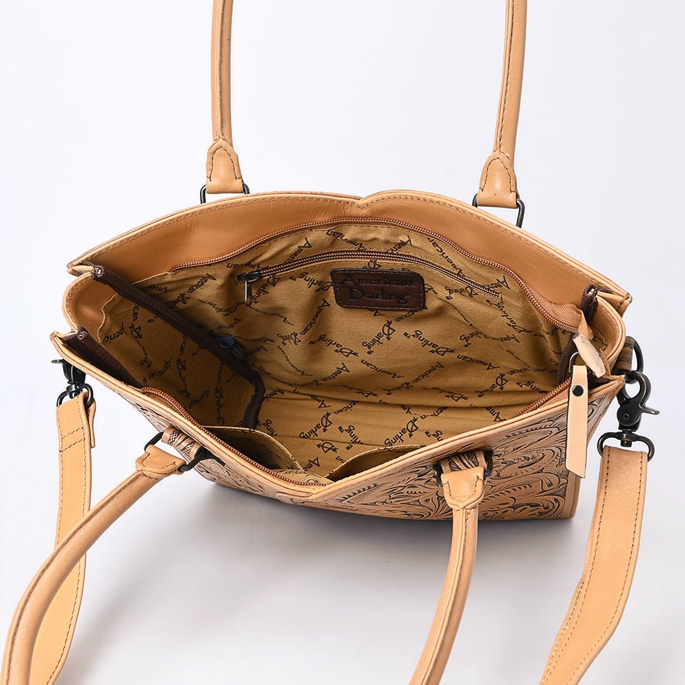 Tote Hand Tooled Genuine Leather