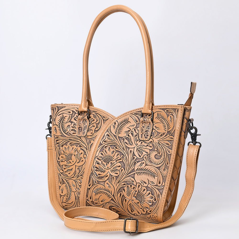 Tote Hand Tooled Genuine Leather
