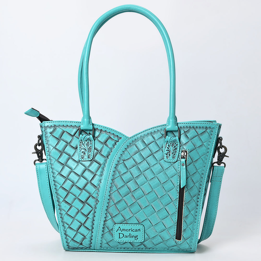 American Darling Western Tote Bag, Hand Tooled Genuine Leather, Floral Carved Design, Premium Craftsmanship & Everyday Carry
