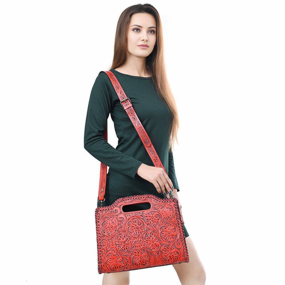 Clutch Hand Tooled Genuine Leather