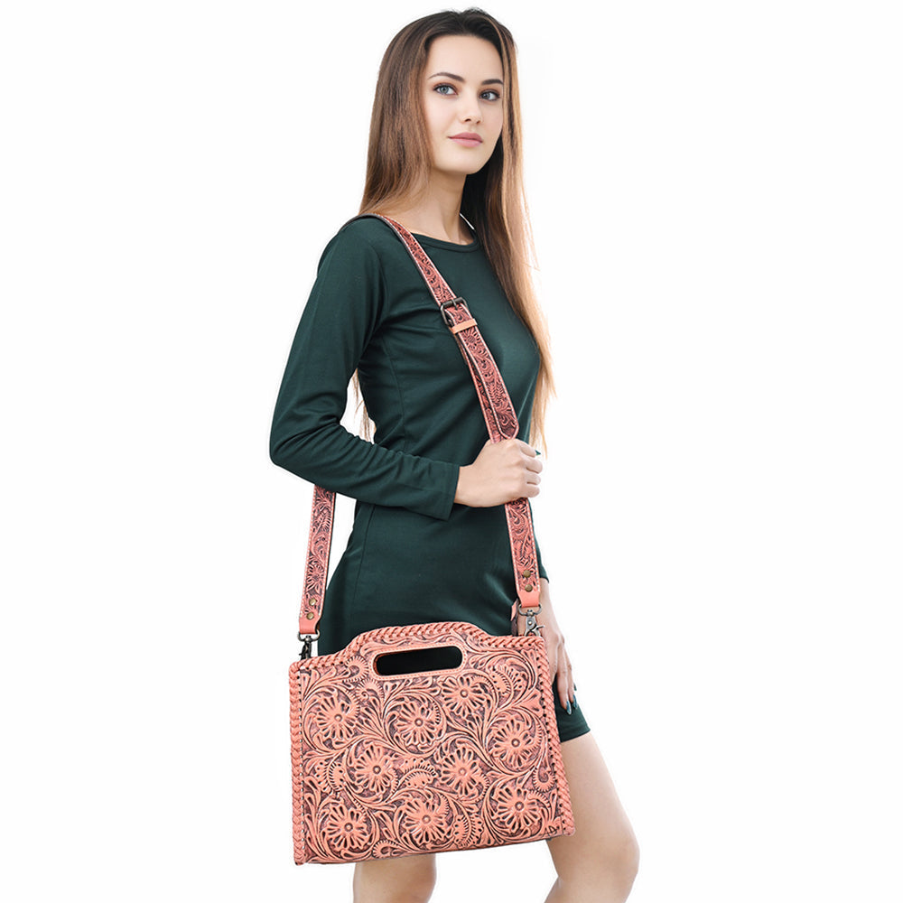 Clutch Hand Tooled Genuine Leather