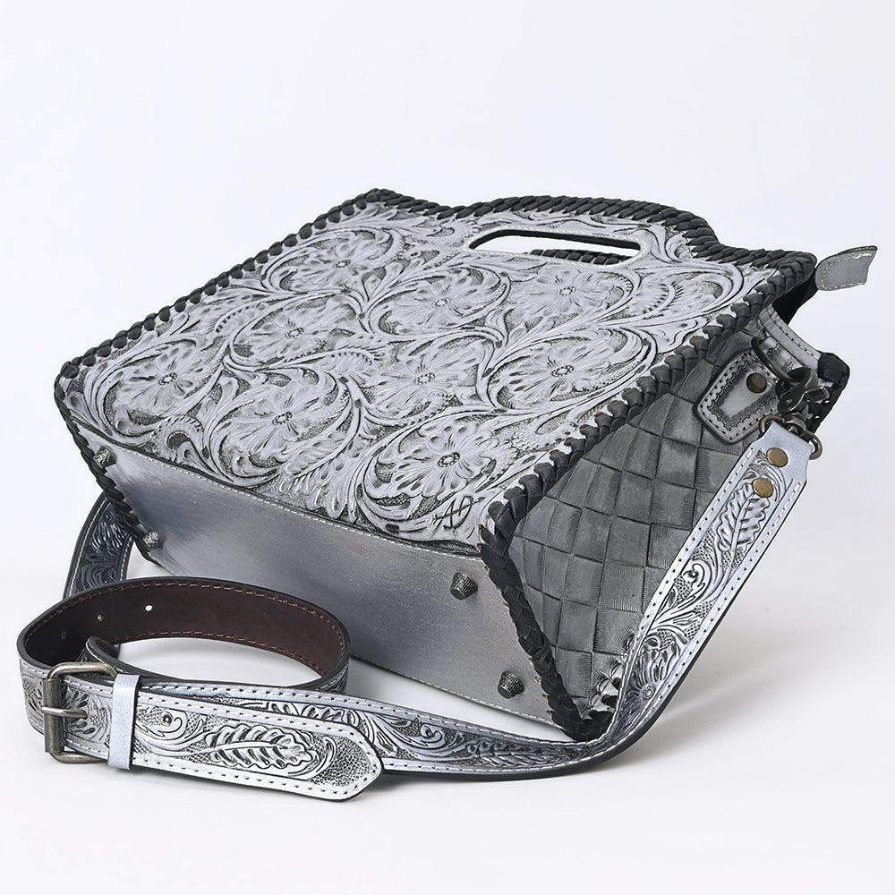 American Darling Western Hand-Tooled Genuine Leather Clutch Bag with Floral Carving, Premium Artisan Crafted Design