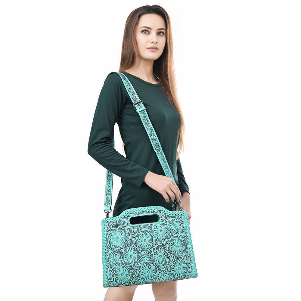 Clutch Hand Tooled Genuine Leather