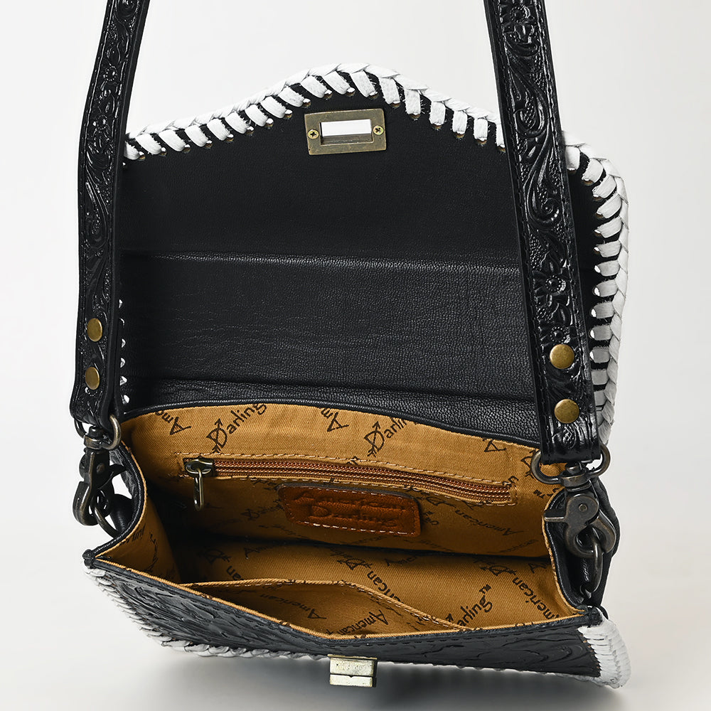 American Darling Western Small Cross Body Bag | Hand-Tooled Floral Carved | Genuine Leather | Everyday Carry