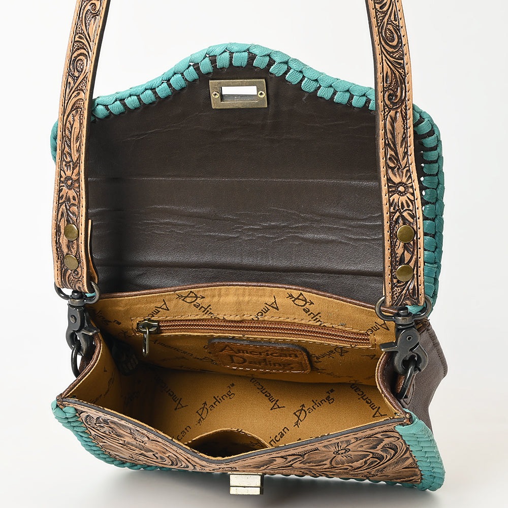 American Darling Western Small Cross Body Bag | Hand-Tooled Floral Carved | Genuine Leather | Everyday Carry