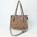 American Darling Hand-Tooled Crocodile Embossed Genuine Leather Crossbody Bag