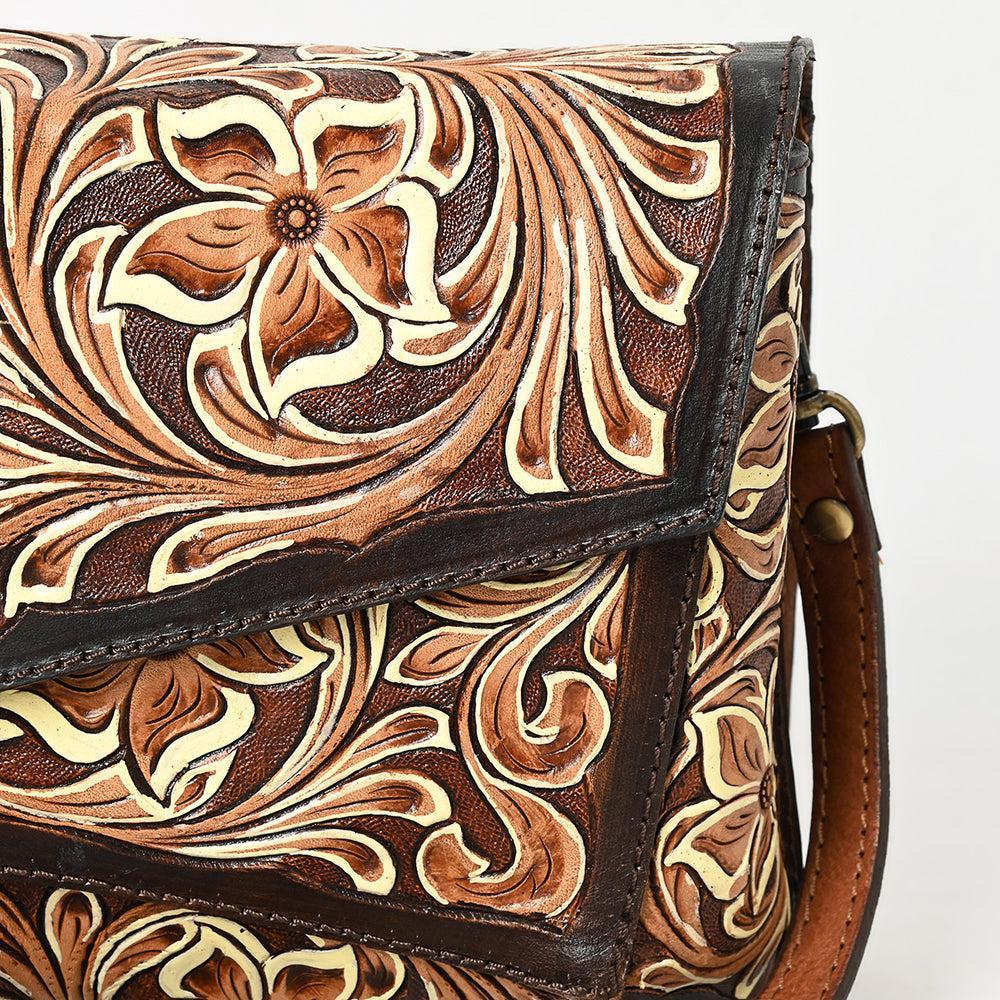 American Darling Hand-Tooled Genuine Leather Crossbody Bag