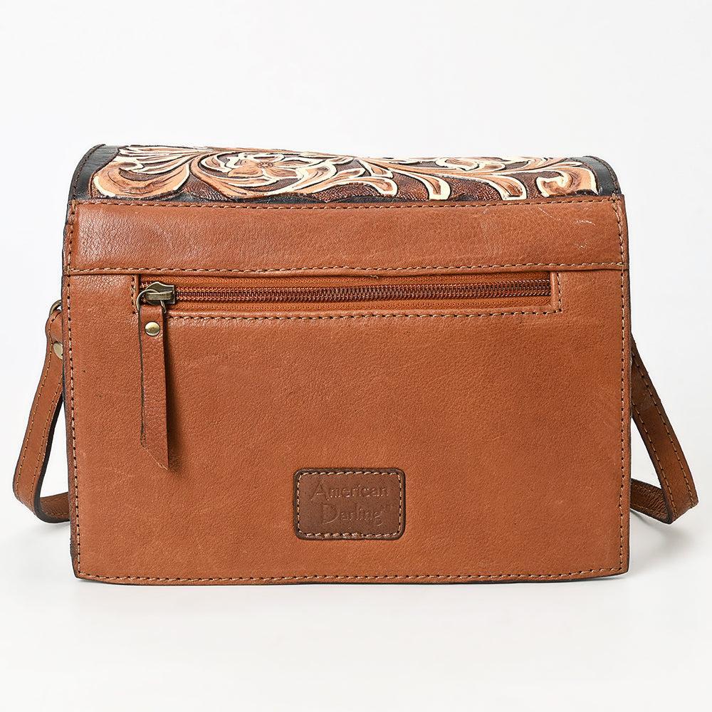American Darling Hand-Tooled Genuine Leather Crossbody Bag