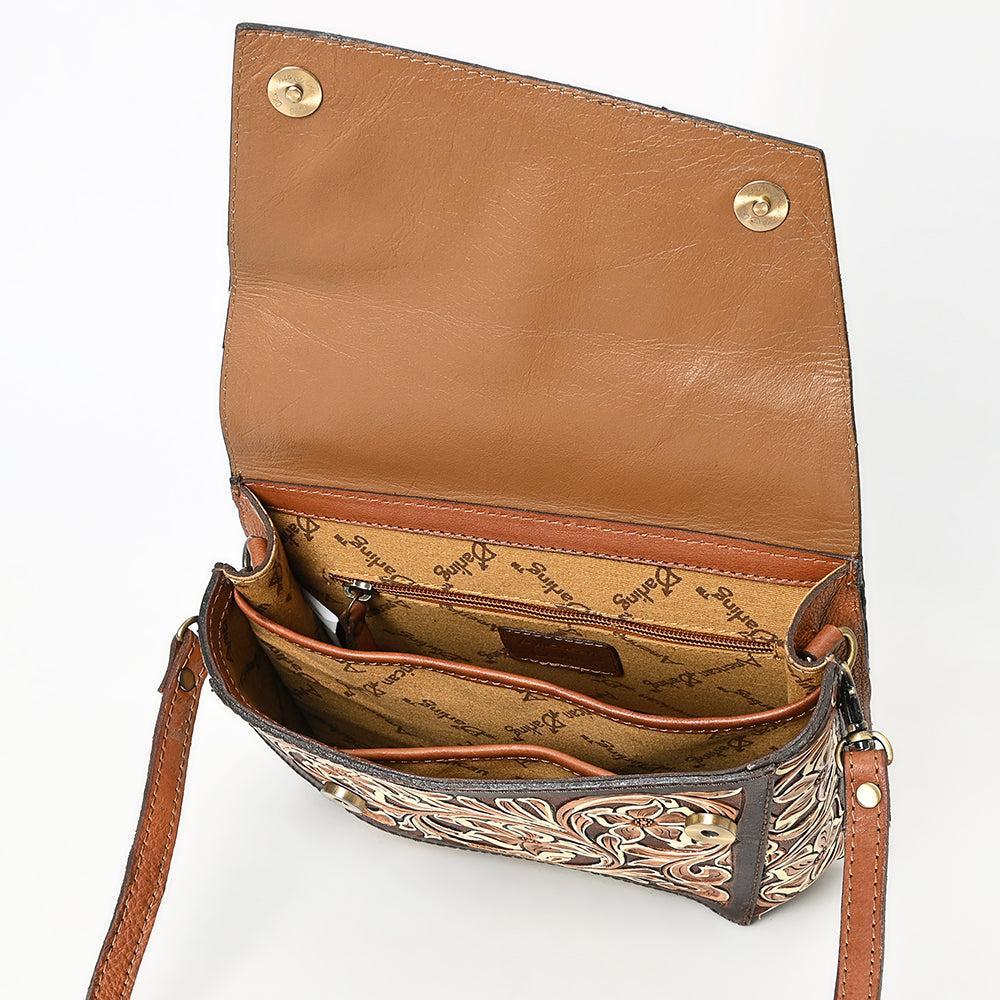 American Darling Hand-Tooled Genuine Leather Crossbody Bag