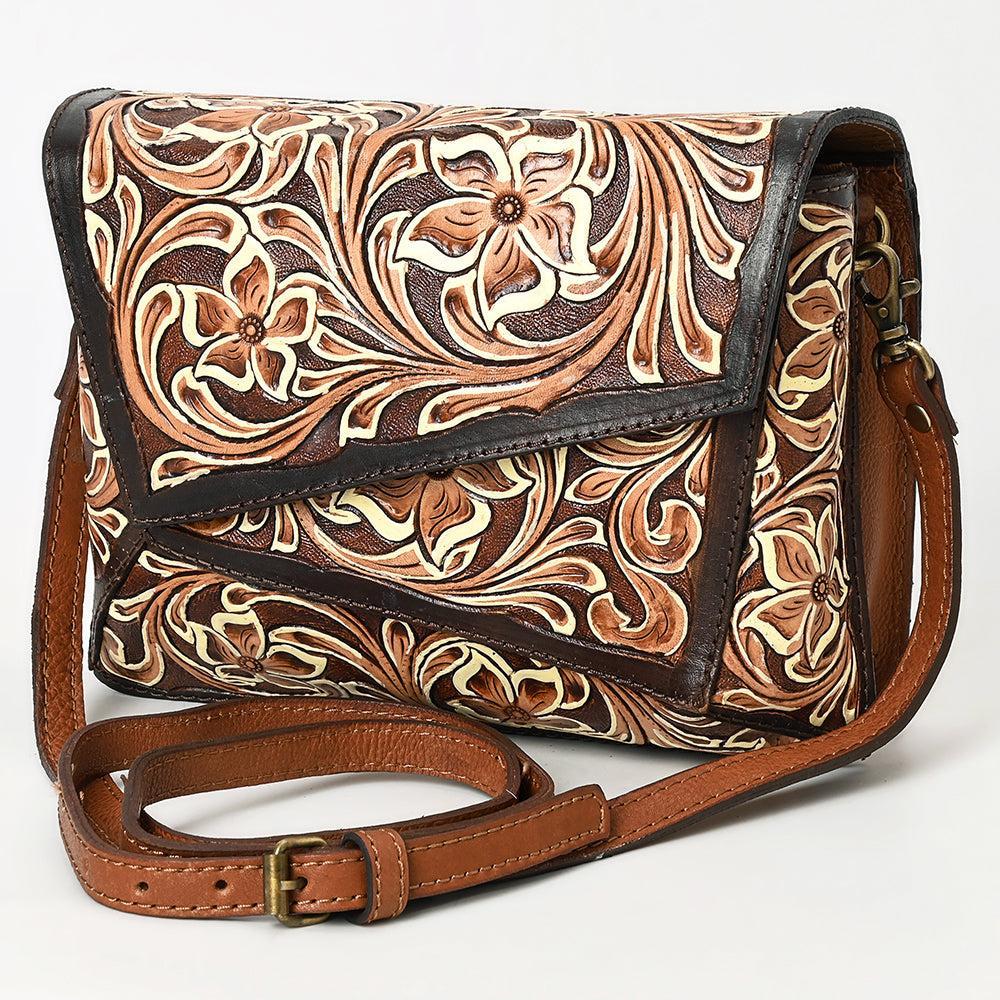 American Darling Hand-Tooled Genuine Leather Crossbody Bag
