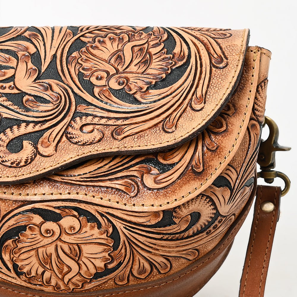 American Darling Hand-Tooled Genuine Leather Small Crossbody Bag