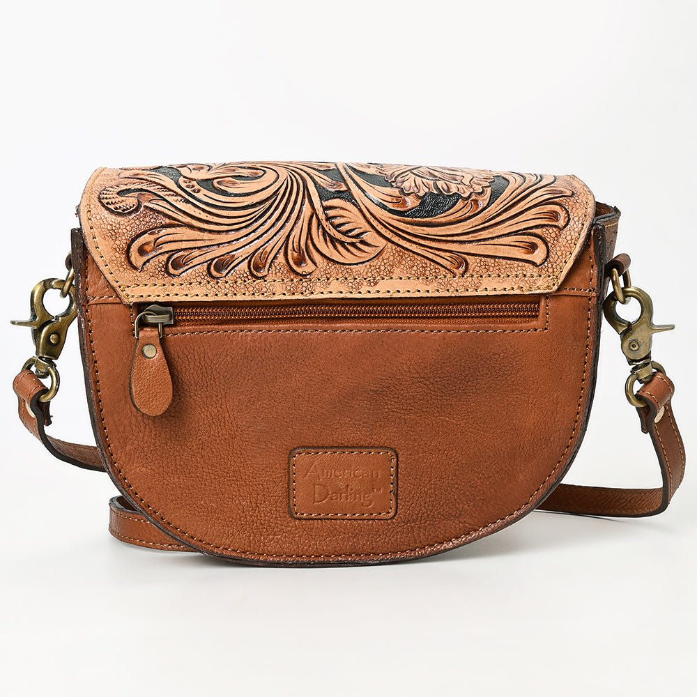 American Darling Hand-Tooled Genuine Leather Small Crossbody Bag