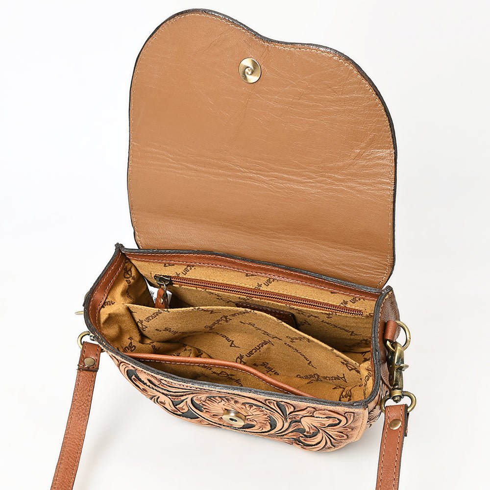 American Darling Hand-Tooled Genuine Leather Small Crossbody Bag