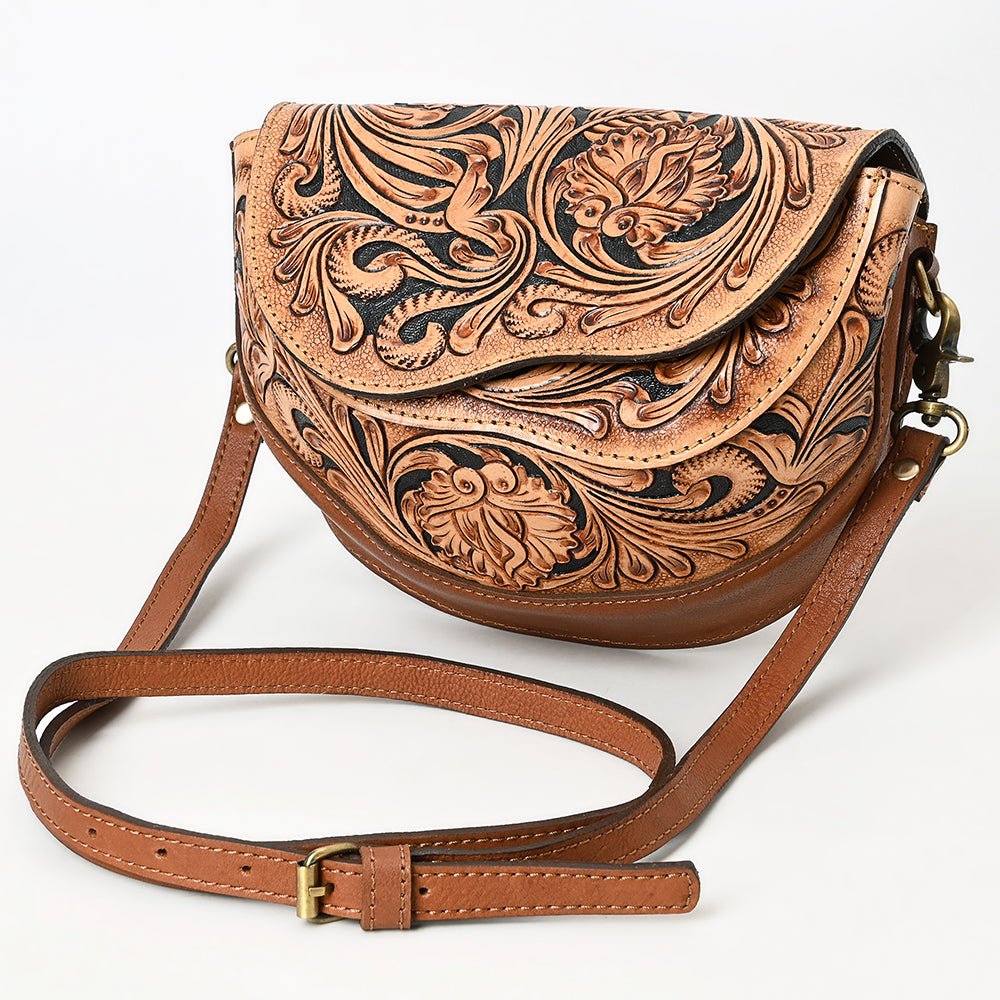 American Darling Hand-Tooled Genuine Leather Small Crossbody Bag