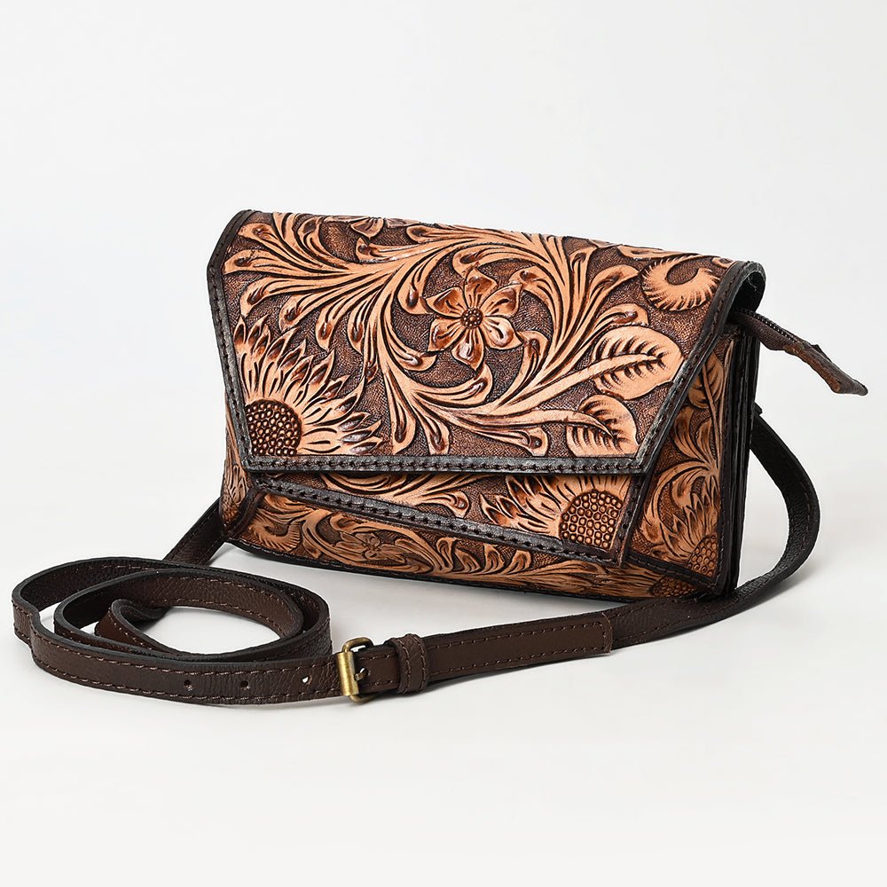 American Darling Clutch Hand Tooled Genuine Leather