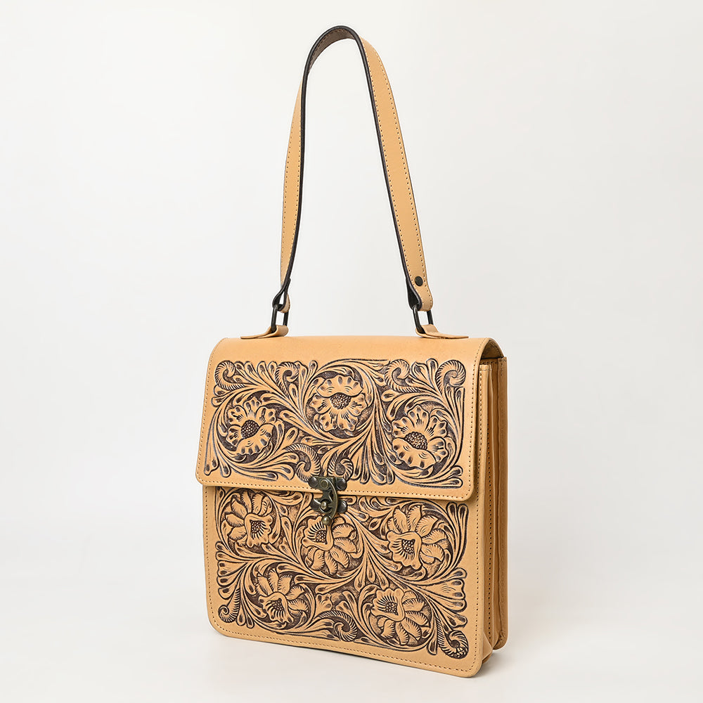 American Darling Hand-Tooled Genuine Leather Briefcase