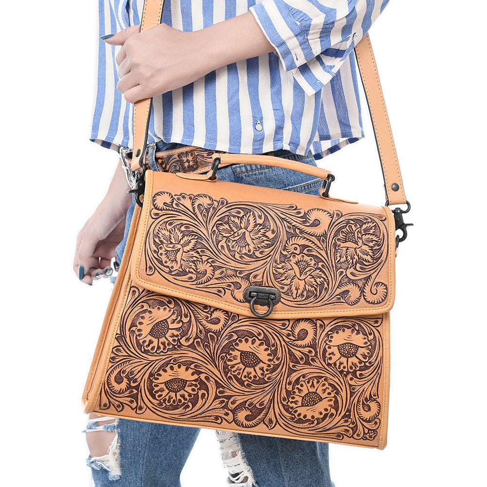 American Darling Hand-Tooled Genuine Leather Tote