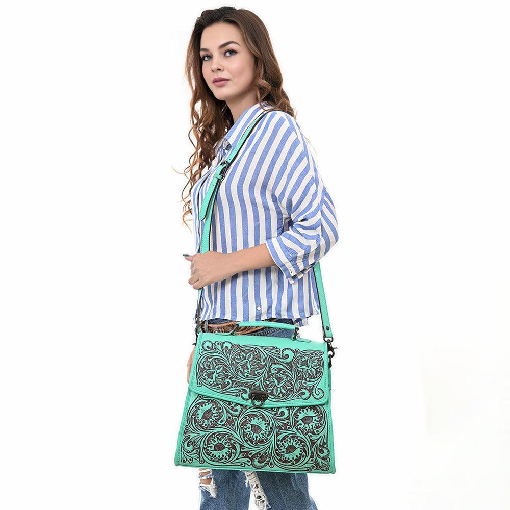 American Darling Hand-Tooled Genuine Leather Tote