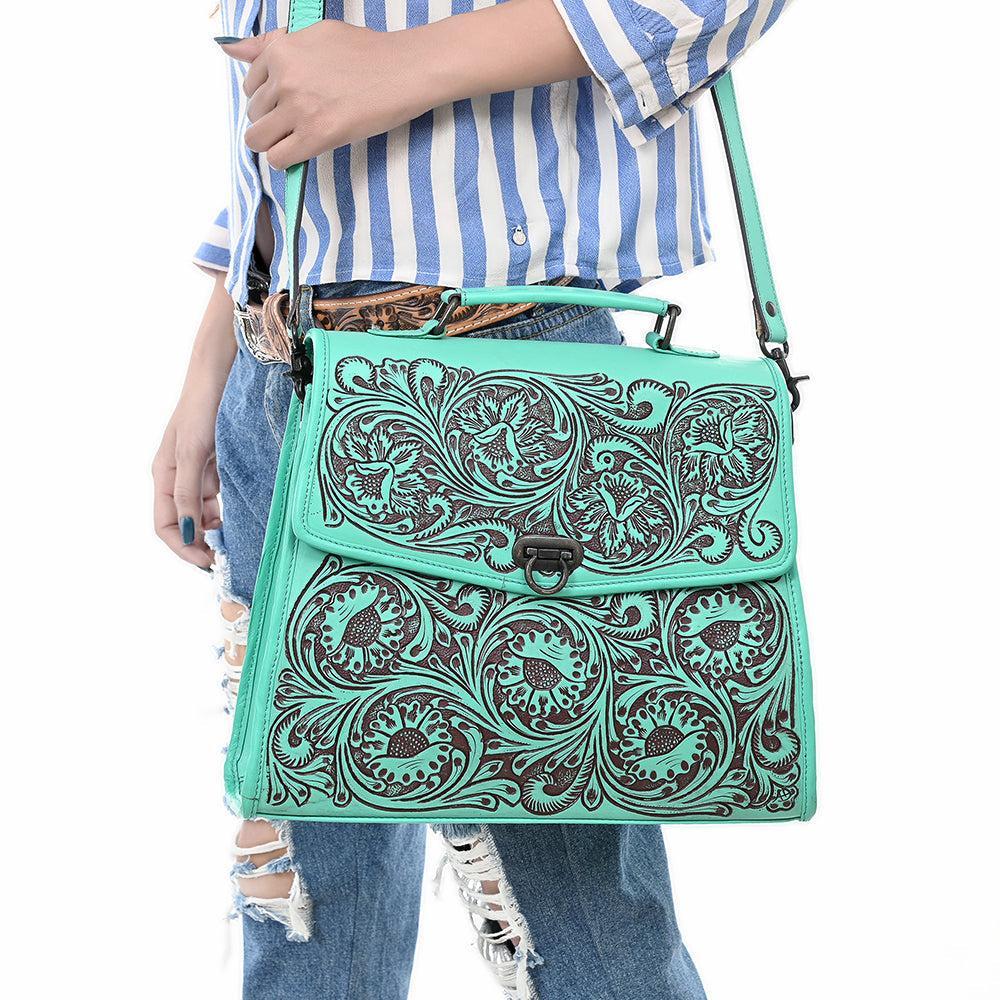 American Darling Hand-Tooled Genuine Leather Tote