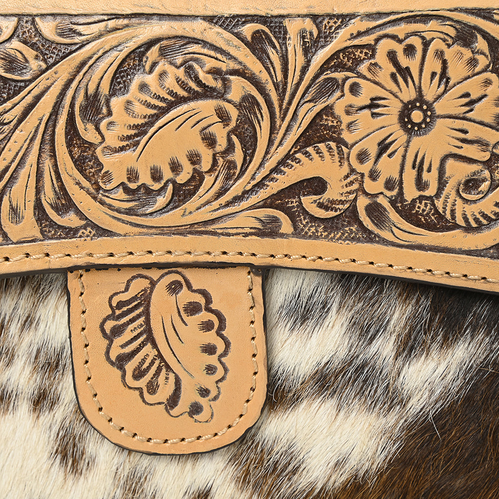 American Darling Hand-Tooled Hair-On Genuine Leather Wallet