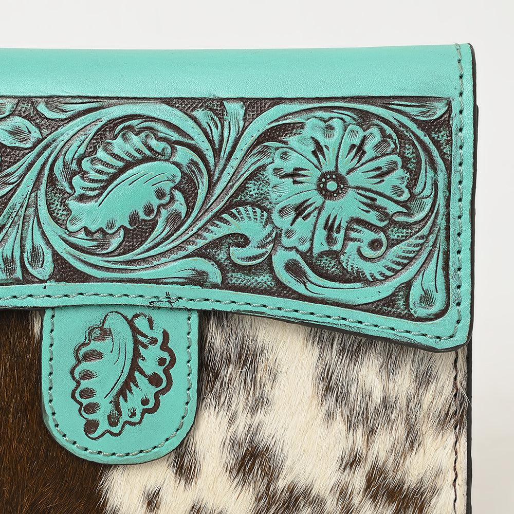 American Darling Hand-Tooled Hair-On Genuine Leather Wallet