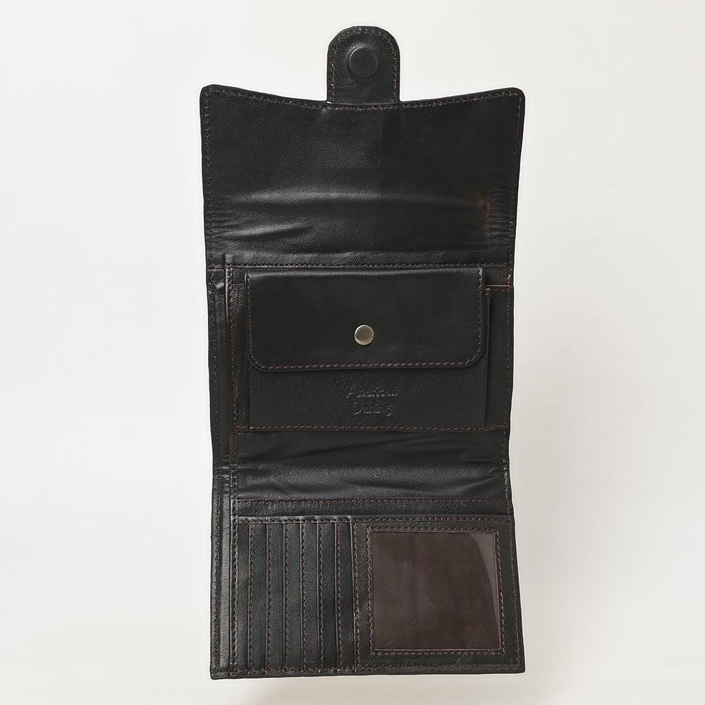 American Darling Hand-Tooled Hair-On Genuine Leather Wallet