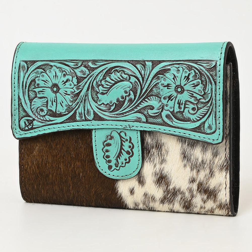 American Darling Hand-Tooled Hair-On Genuine Leather Wallet