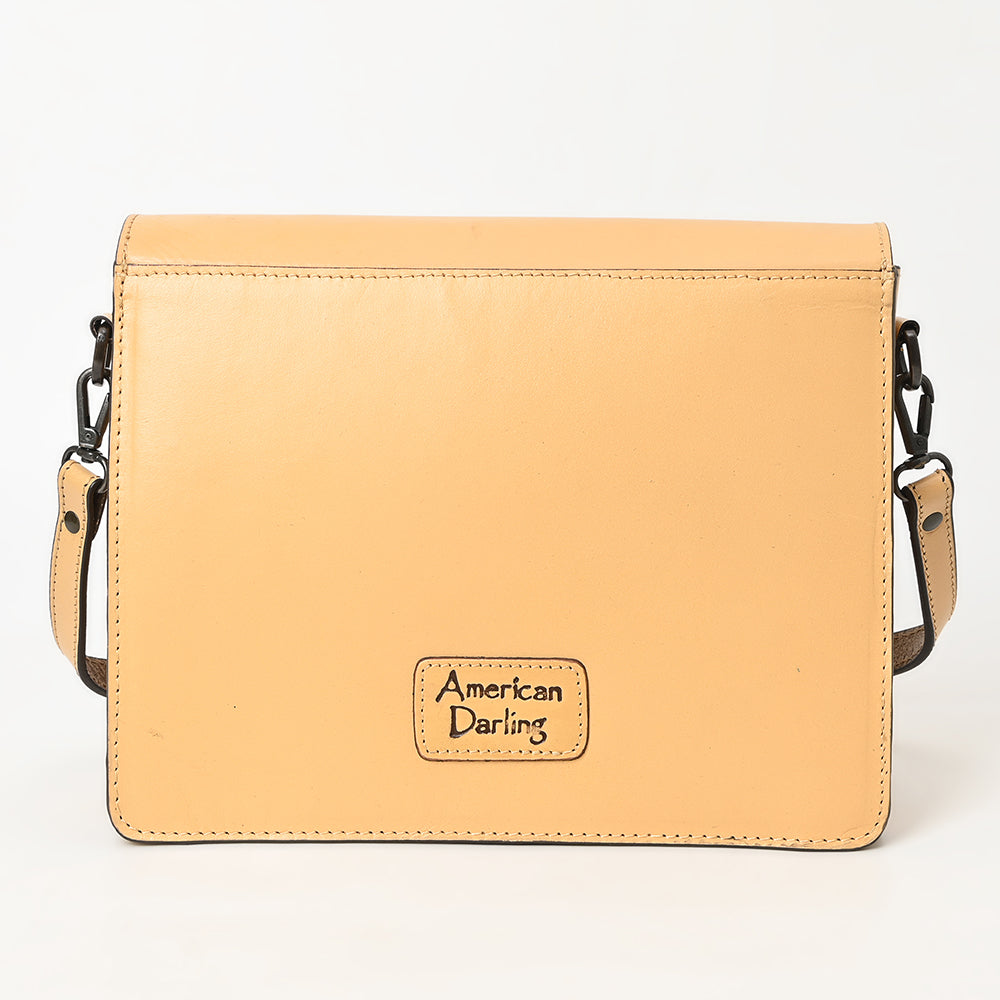 American Darling Hand-Tooled Hair-On Genuine Leather Crossbody Bag