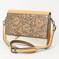 American Darling Hand-Tooled Hair-On Genuine Leather Crossbody Bag