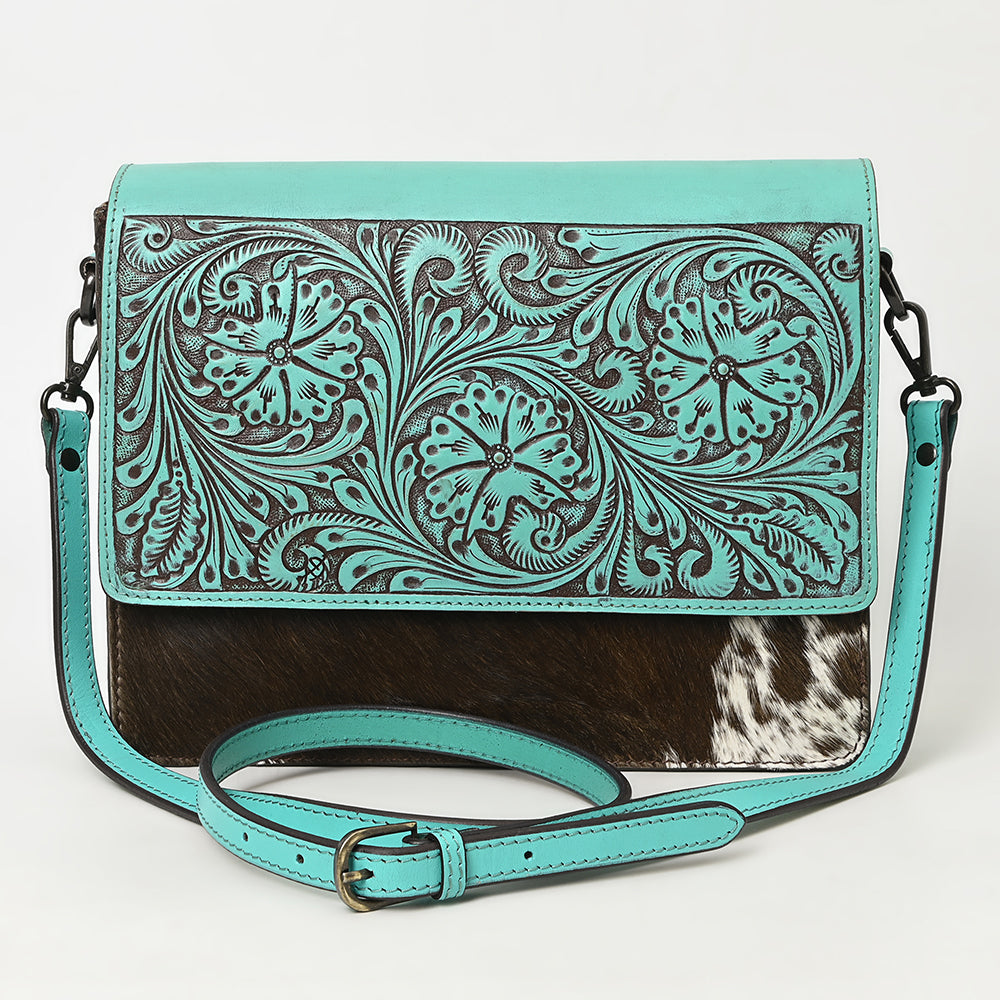 American Darling Cross Body Hand Tooled Hair-on Genuine Leather Western Women Bag Handbag Purse | Crossbody for