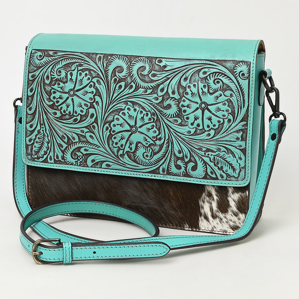 American Darling Cross Body Hand Tooled Hair-on Genuine Leather Western Women Bag Handbag Purse | Crossbody for