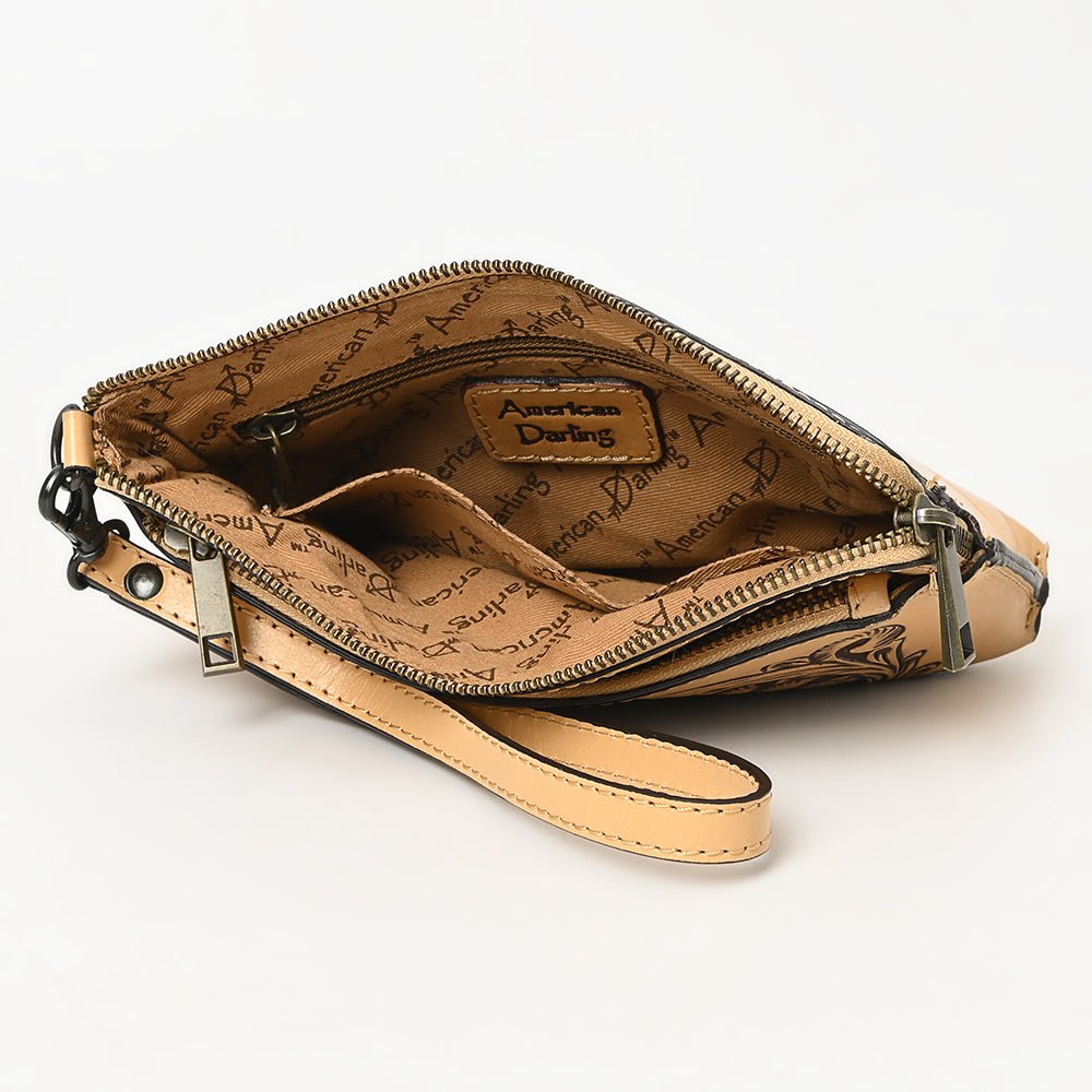 American Darling Hand-Tooled Genuine Leather Wristlet