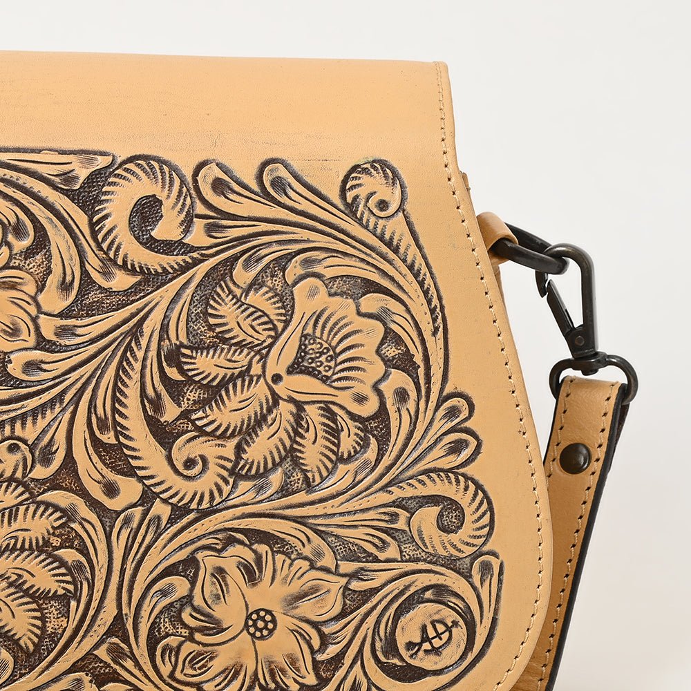 American Darling Hand-Tooled Genuine Leather Crossbody Bag