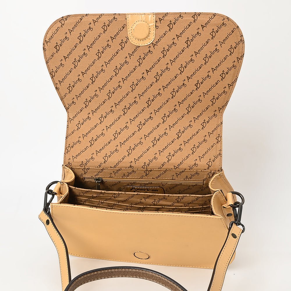 American Darling Hand-Tooled Genuine Leather Crossbody Bag