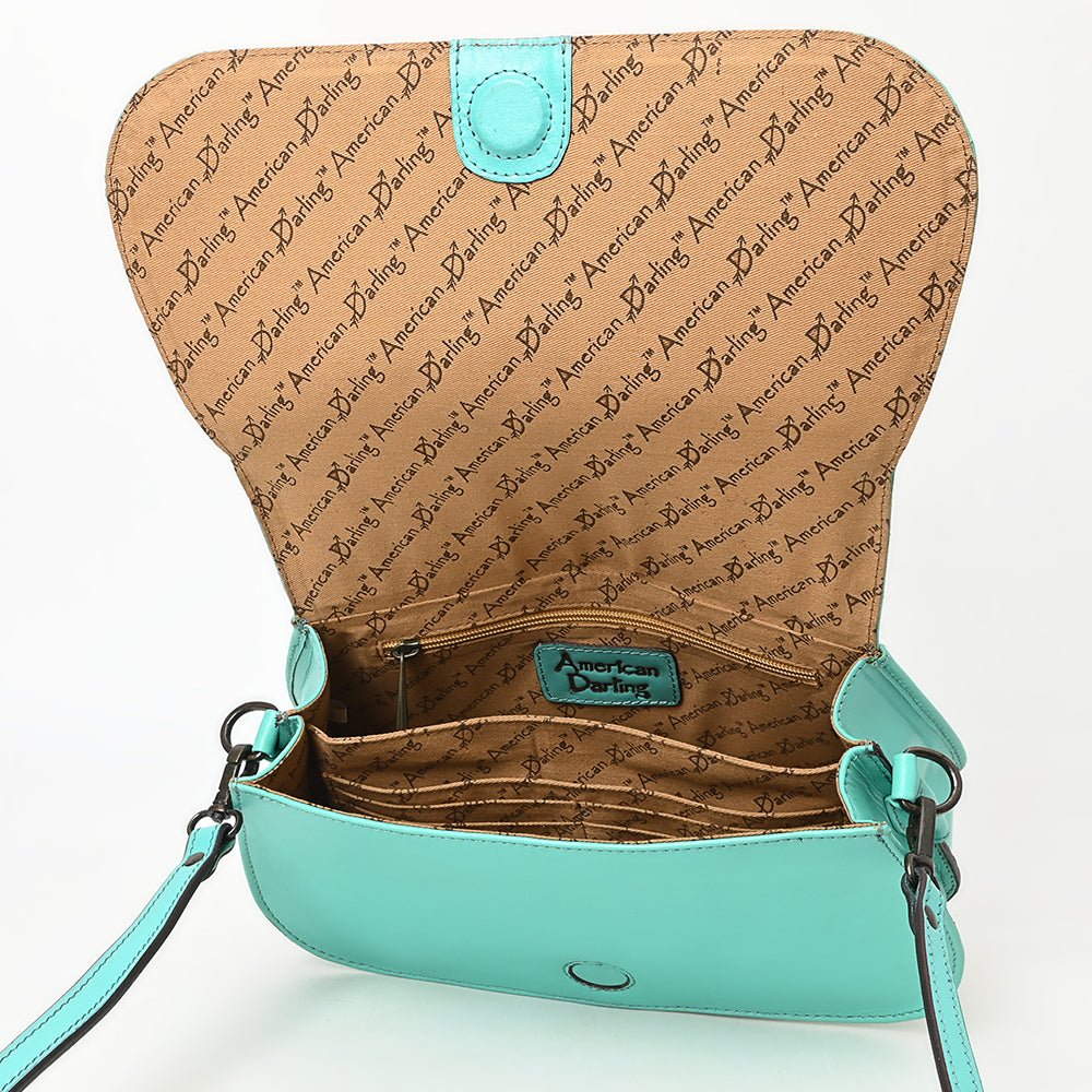 American Darling Hand-Tooled Genuine Leather Crossbody Bag