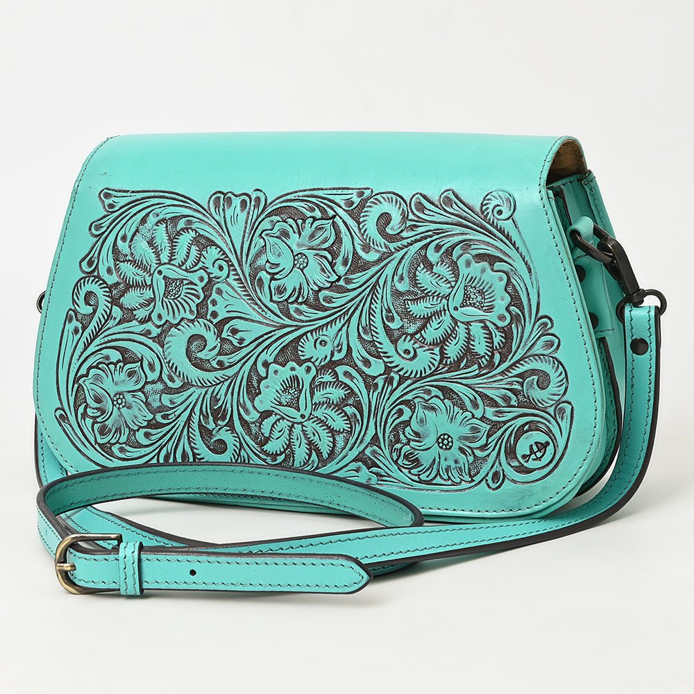 American Darling Hand-Tooled Genuine Leather Crossbody Bag