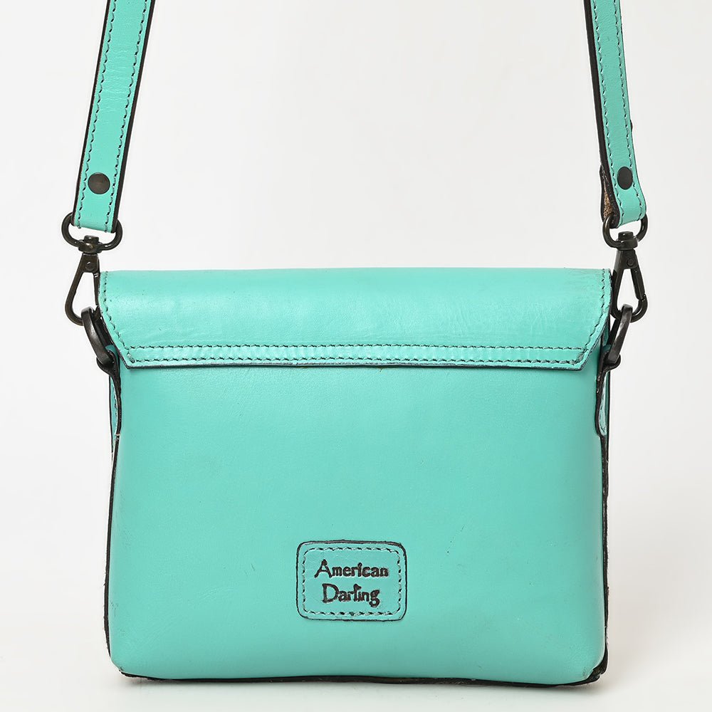 American Darling Hand-Tooled Hair-On Genuine Leather Crossbody Bag