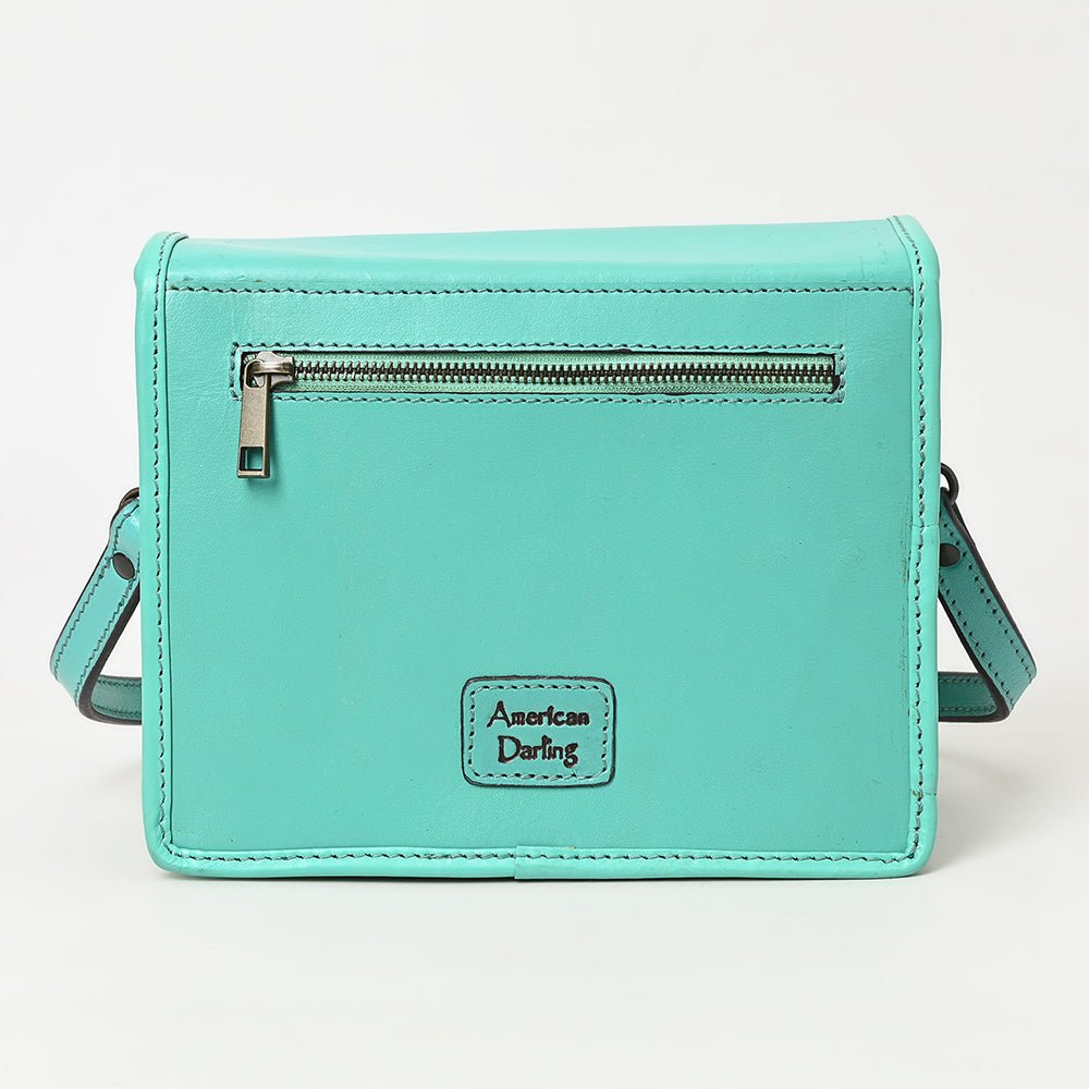 American Darling Hand-Tooled Hair-On Genuine Leather Crossbody Bag