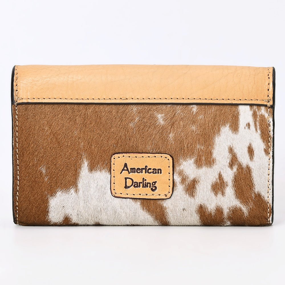 American Darling Hand-Tooled Hair-On Genuine Leather Wallet