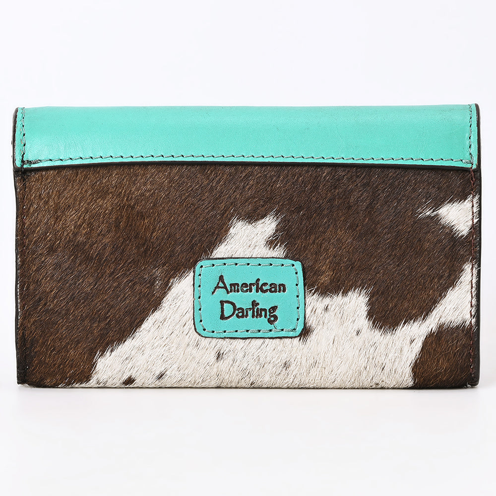American Darling Hand-Tooled Hair-On Genuine Leather Wallet
