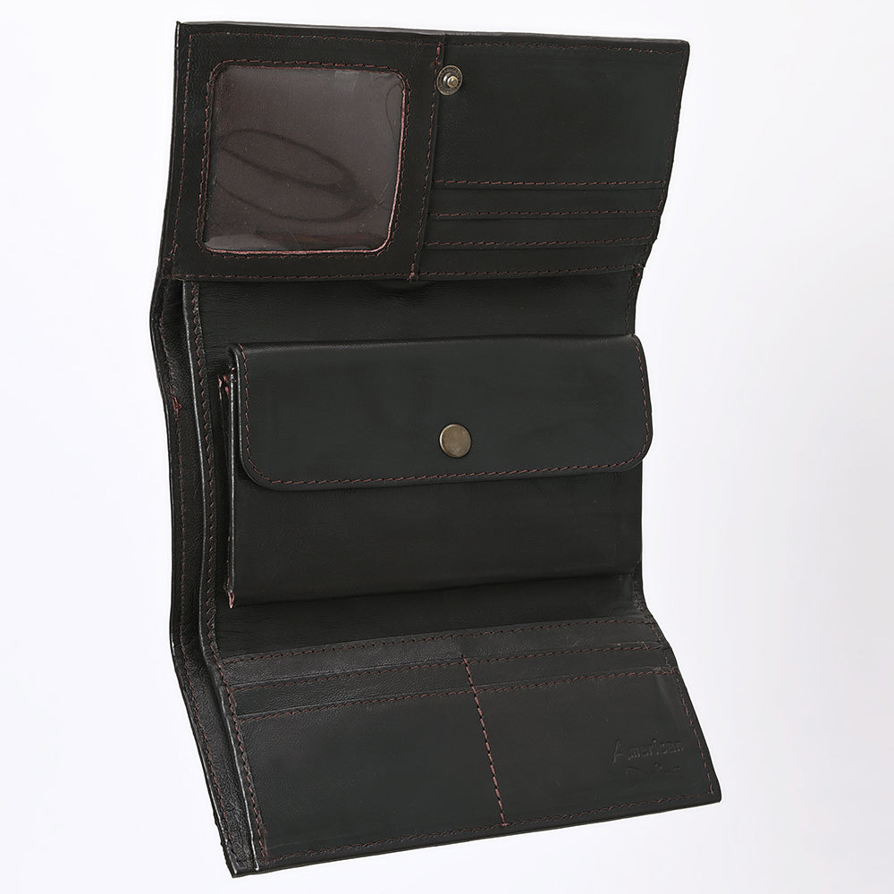 American Darling Hand-Tooled Hair-On Genuine Leather Wallet