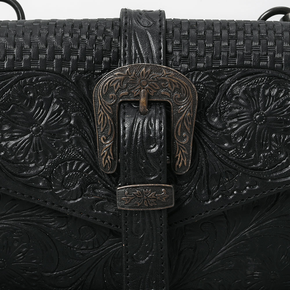 Hand Tooled Genuine Leather Briefcase For Women With Western Inspired Detailing Design
