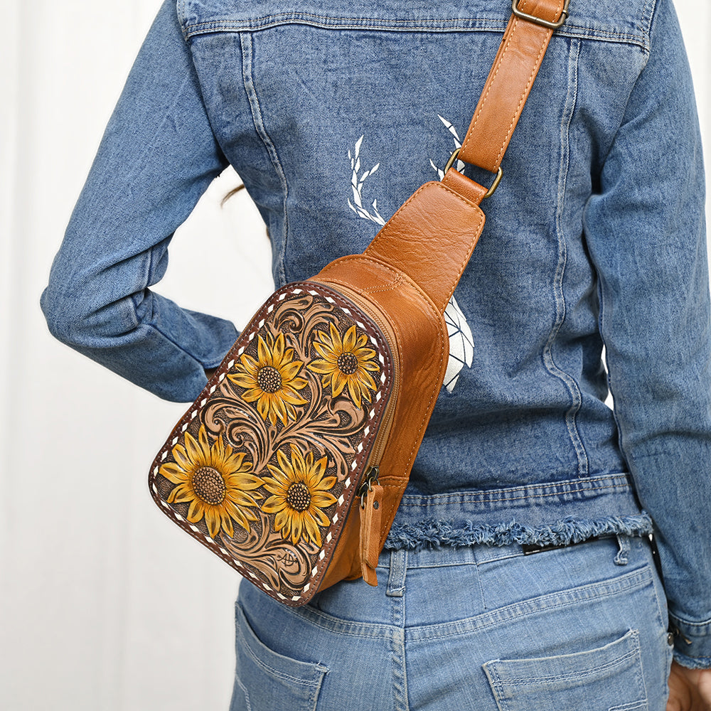 American Darling Sling Hand Tooled Genuine Leather