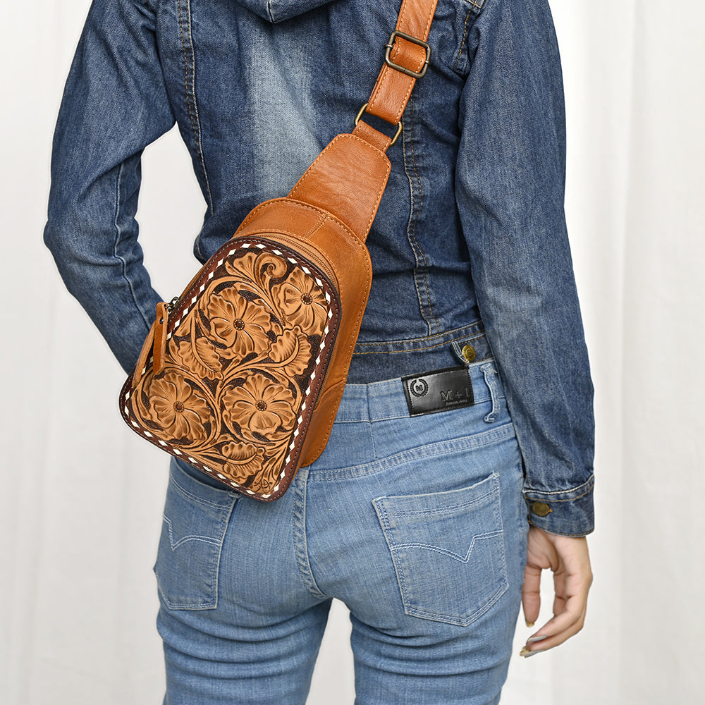 American Darling Sling Hand Tooled Genuine Leather