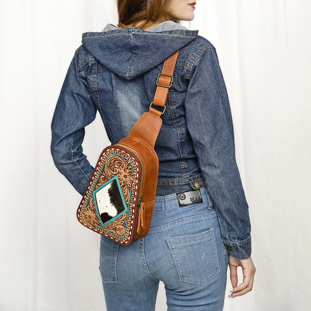 American Darling Sling Hand Tooled Genuine Leather