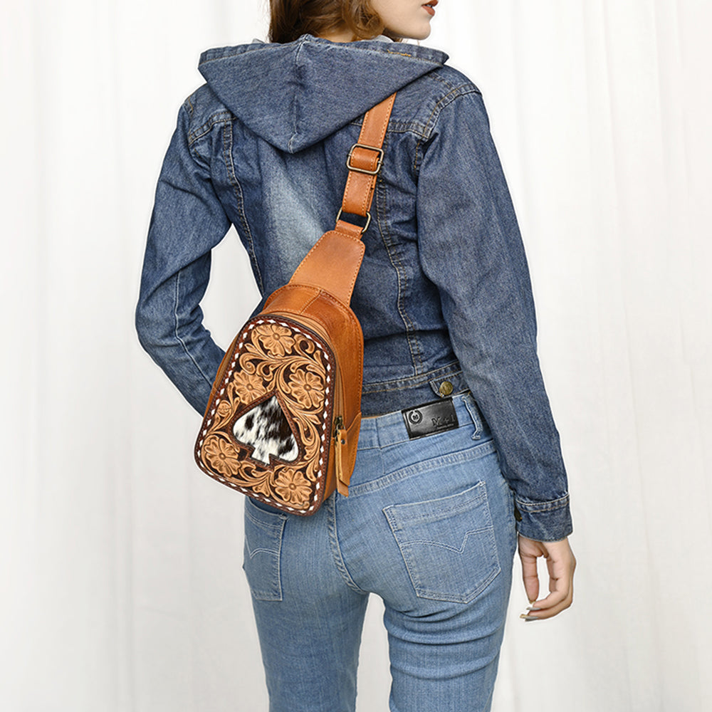 American Darling Sling Hand Tooled Genuine Leather