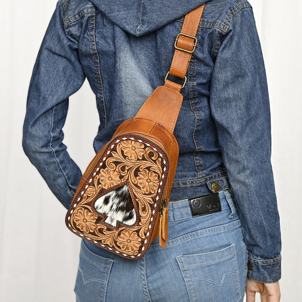 American Darling Sling Hand Tooled Genuine Leather